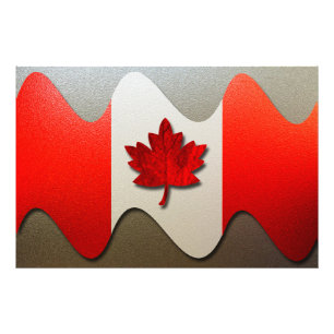 Canada Flag-Chrome by Shirley Taylor Photo Print