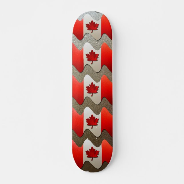 Canada Flag-Chrome by Shirley Taylor Skateboard (Front)