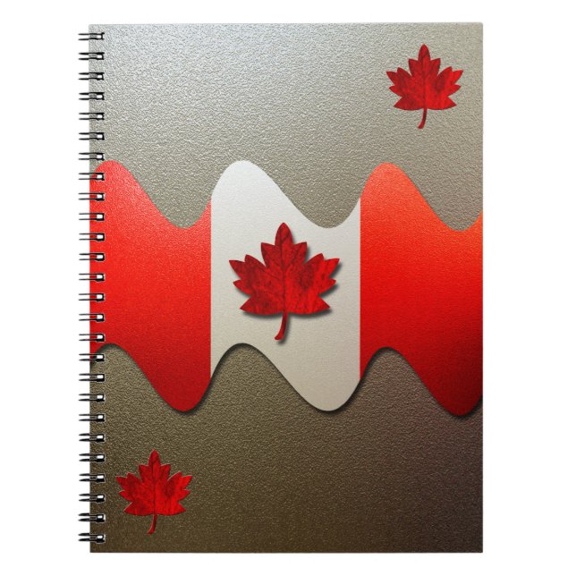 Canada Flag-Chrome by Shirley Taylor Spiral Notebook (Front)