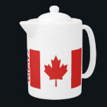CANADA-Flag-classic<br><div class="desc">This simple but pretty design features the iconic Maple Leaf flag,  with the word "Canada" between the two flags which encompass the middle of the pot. You may customise or delete the word "Canada" if you wish.</div>