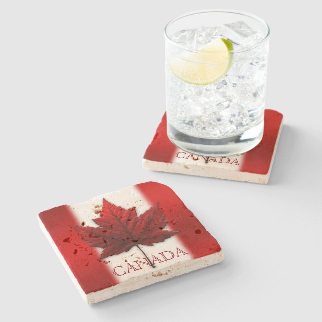 Canada Flag Coaster Personalised Canada Coasters (Side)