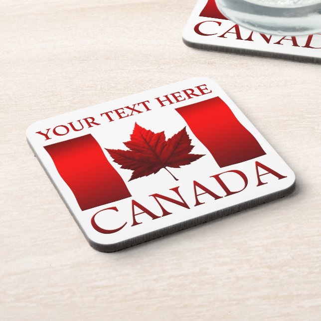 Canada Flag Coasters Personalised Canada Coaster (Left Side)