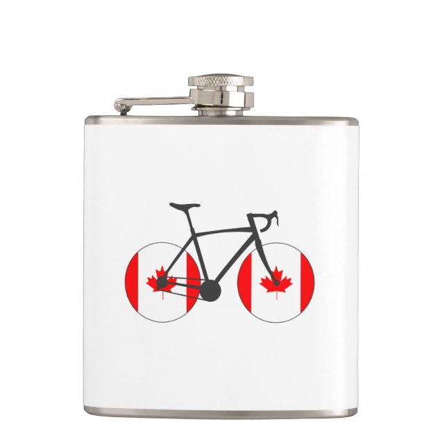 Canada Flag Cycling Hip Flask (Front)