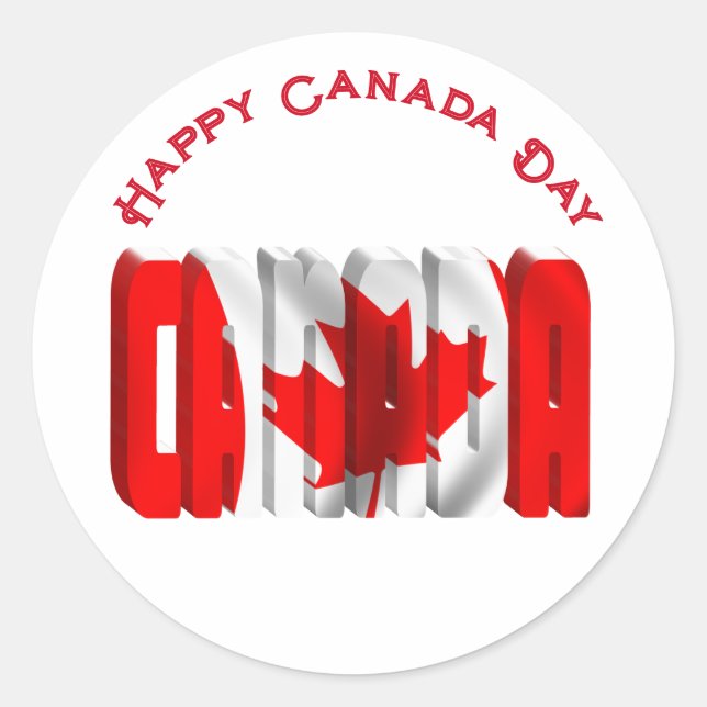 Canada Flag Day CANADA Classic Round Sticker (Front)