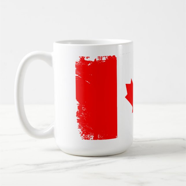 Canada flag distressed  coffee mug (Left)