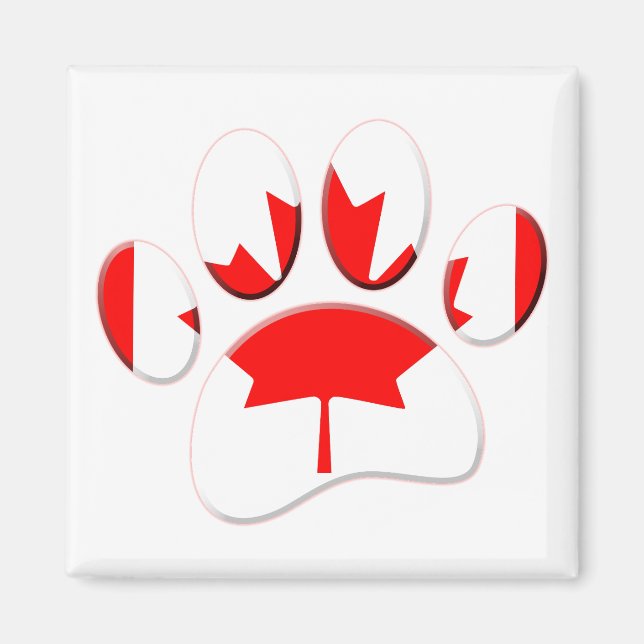 Canada Flag Dog Paw Print Magnet (Front)