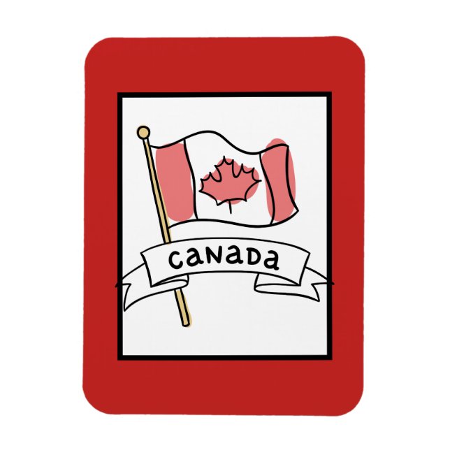 Canada Flag Doodle Magnet (Vertical)