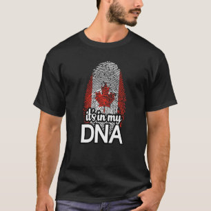 Canada Flag Fingerprint It's In My DNA Proud Canad T-Shirt
