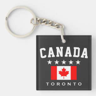 Canada Flag Five Star Toronto Key Ring