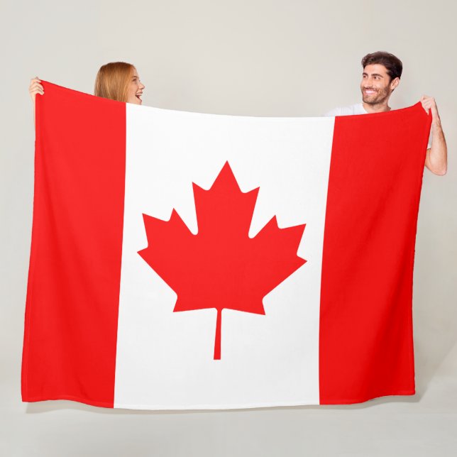 Canada Flag Fleece Blanket (In Situ)