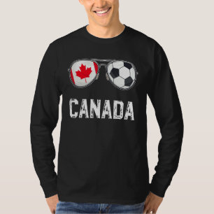 Canada Flag & Football Sunglass Canadian Fan T-Shirt