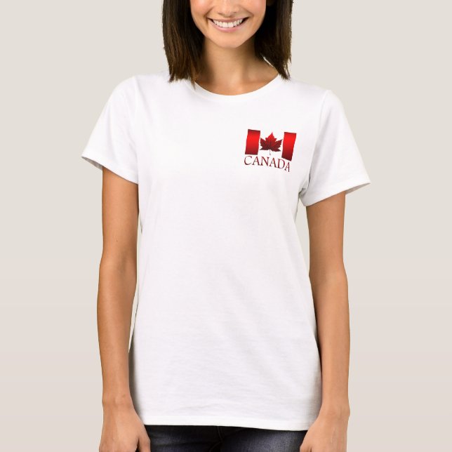 Canada Flag Golf Shirt Women's Canada Polo Shirts (Front)
