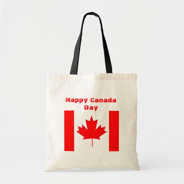 Canada flag, Happy Canada Day Tote Bag (Front)
