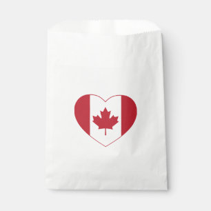 Canada Flag Heart Favour Bags