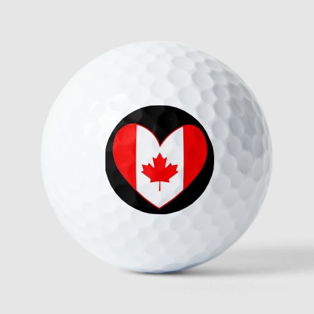 Canada flag heart golf balls (Front)