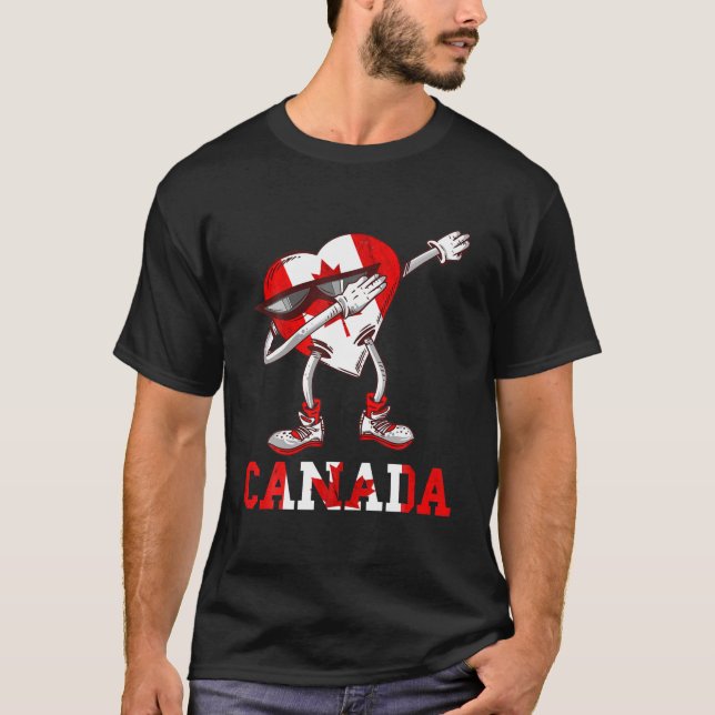 Canada Flag Heart Maple Leaf Canadian Pride Canadi T-Shirt (Front)