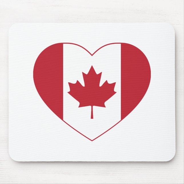 Canada Flag Heart Mouse Pad (Front)