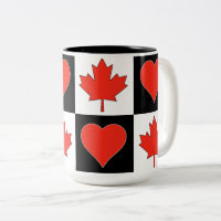 Canada Flag Heart Pattern Patriotic Canadian