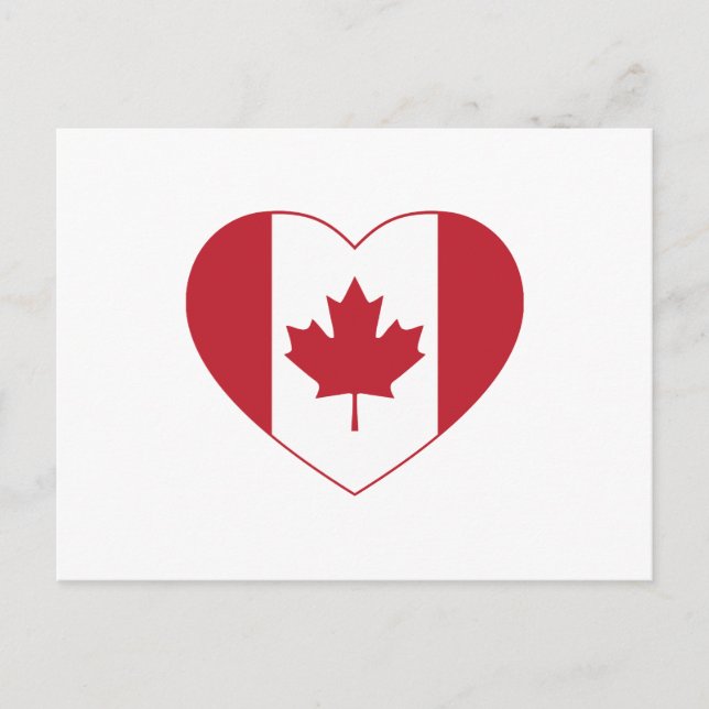 Canada Flag Heart Postcard (Front)