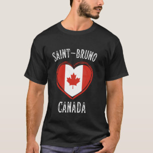 Canada Flag Heart Saint-Bruno City T-Shirt