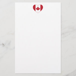 Canada Flag Heart Stationery