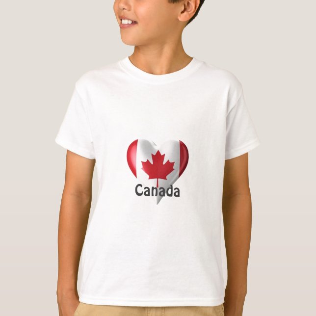 Canada Flag Heart T-Shirt (Front)