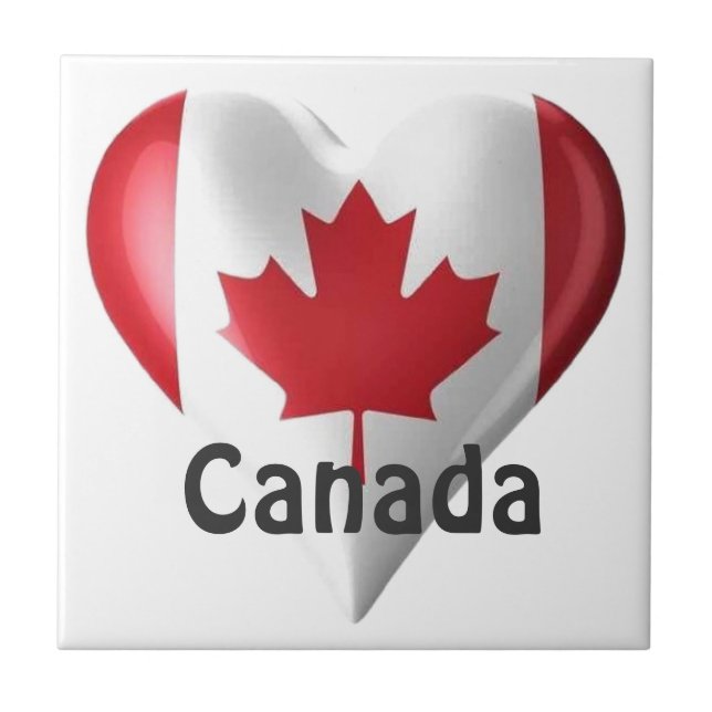 Canada Flag Heart Tile (Front)