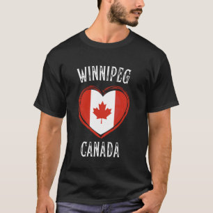 Canada Flag Heart Winnipeg City T-Shirt
