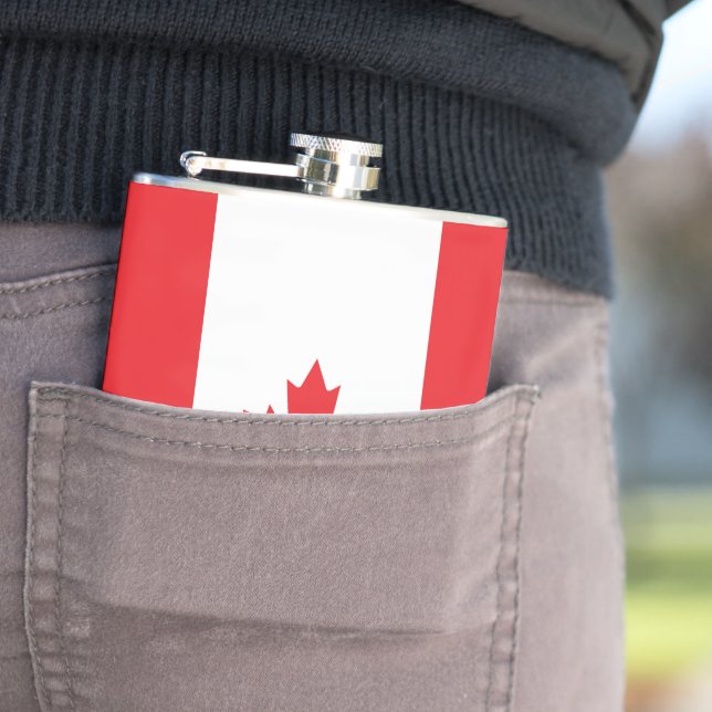 Canada flag hip flask (In Situ)