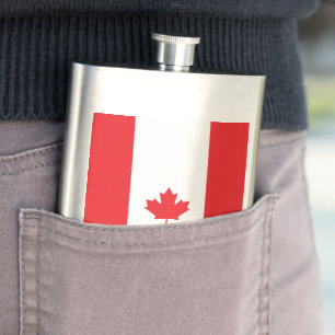 Canada flag hip flask