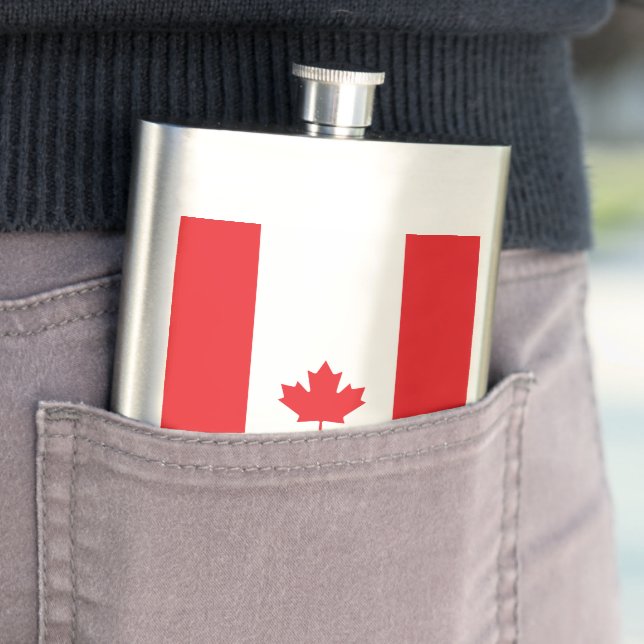 Canada flag hip flask (In Situ)
