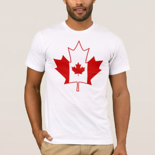 Canada Flag in Maple Leaf - Mens White TShirt