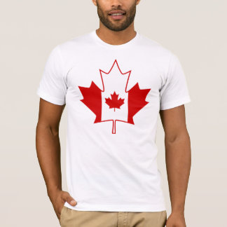 Canada Flag in Maple Leaf - Mens White TShirt