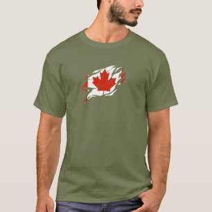 CANADA Flag Inside Me, Canadian inside Claw Mark T-Shirt