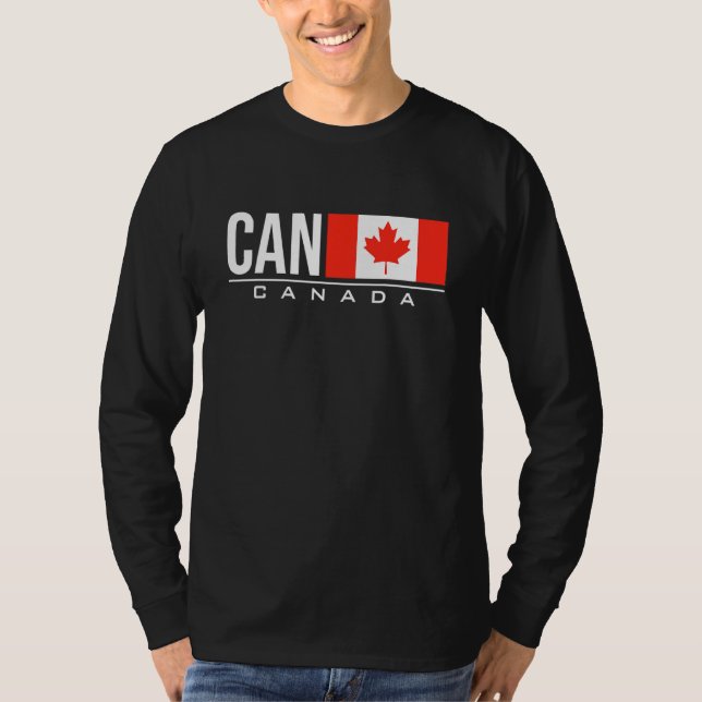 Canada Flag International Country Code Can Sports  T-Shirt (Front)