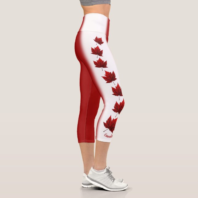Canada Flag Leggings Canada Maple Leaf Yoga Pants (Right)