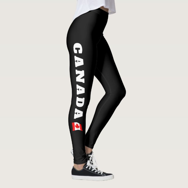 Canada Flag Leggings - Maple Leaf Womens Tights (Right)