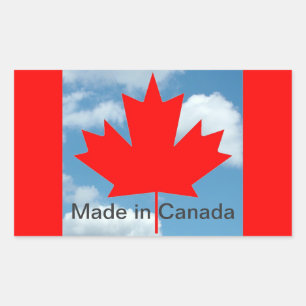 Canada flag, made in Canada Rectangular Sticker