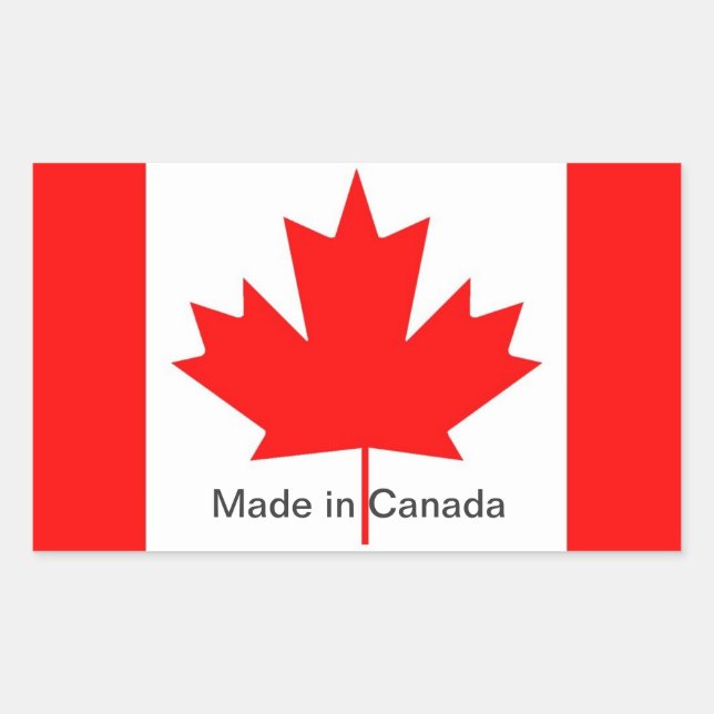 Canada flag, made in Canada Rectangular Sticker (Front)