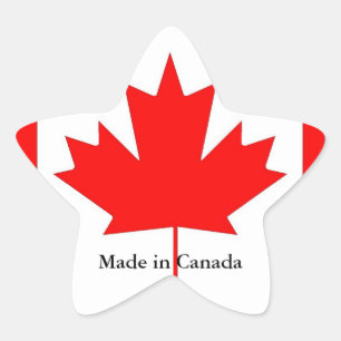 Canada flag, made in Canada Star Sticker