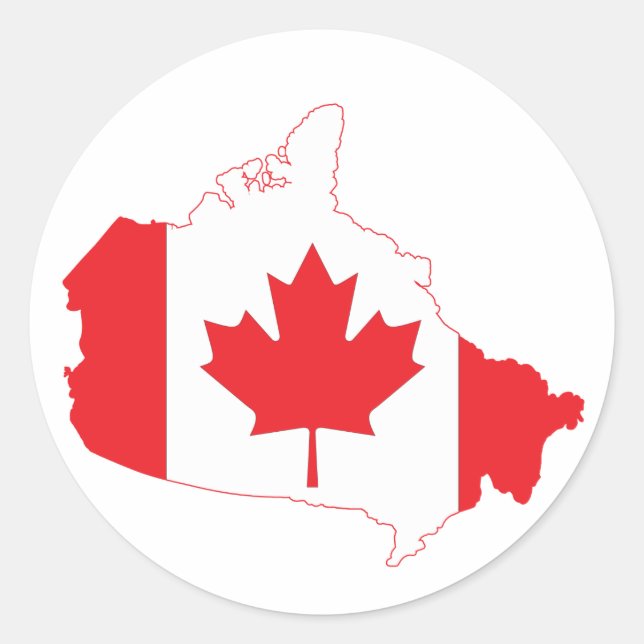 Canada Flag Map Classic Round Sticker (Front)