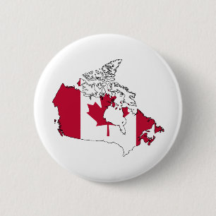 Canada Flag Map full size 6 Cm Round Badge