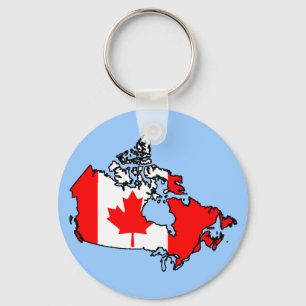 canada flag map key ring