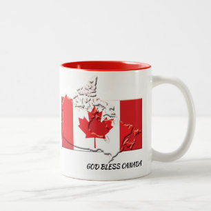 CANADA FLAG MAP Scripture Customised Patriotic Two-Tone Coffee Mug