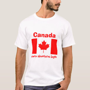 Canada Flag + Map + Text T-Shirt