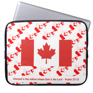 CANADA FLAG Maple Leaf Customised Scripture Laptop Sleeve