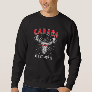 Canada Flag Maple Leaf Est 1867 Sunglasses Canada  Sweatshirt