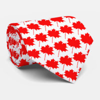 Canada Flag maple leaf Tie