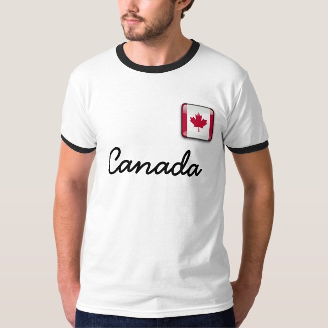Canada Flag  Men's Basic Ringer T-Shirt (Front)