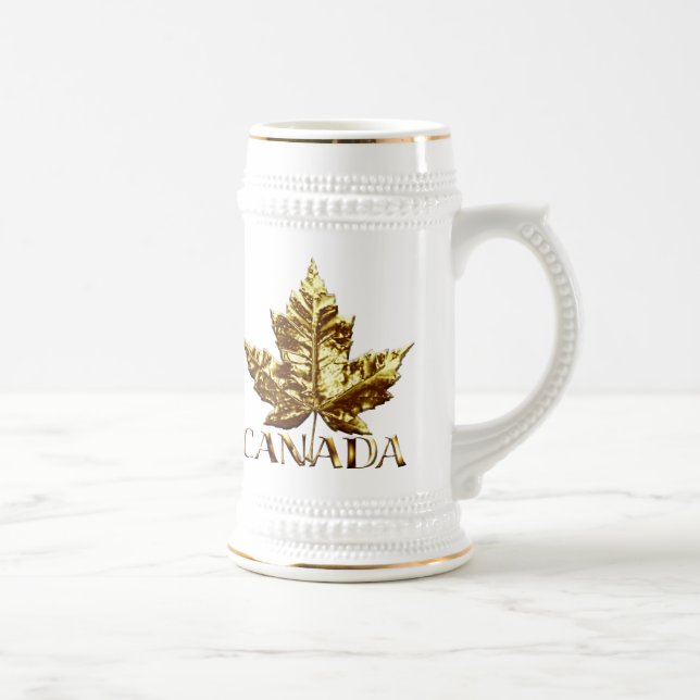 Canada Flag Mug Beer Stein Metal Canada Mug (Right)